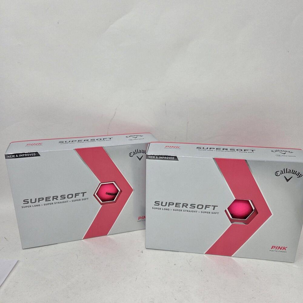 2x Callaway 642076012 Golf 2023 Supersoft Golf Ball-Matte Pink 12 Pack